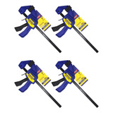 Kit 04 Grampo Marceneiro Rápido Quick grip 06 15 Cm Irwin