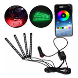 Kit 04 Led Neon Rgb Luz Interno Acessórios Carro Tuning