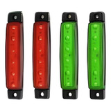 Kit 04 Luz Navegação 6 Leds Verde Vermelha Barco Lancha Iate