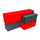 Kit 04 Miniaturas Container 2x40 Pés