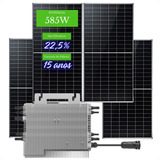 Kit 04 Painel Placa Solar 585w Micro Inversor Deye 2250w
