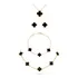 Kit 04 Pçs Colar Choker Pulseira Brinco Trevo Banhado Ouro