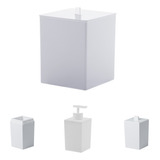 Kit 04 Peças Banheiro Lavabo Quadratta Luxo