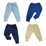 Kit 04 Peças Calça Para Bebê Suedine Algodão Vira Pé Mijão