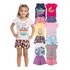 Kit 04 Peças Infantil Verão Premium Menina 2 Blusas+2 Shorts