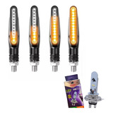 Kit 04 Piscas Slim Moto Seta Led Sequencial Universal