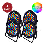 Kit 04 Refletores Par Led Pro 60 Leds 3w Rgbwa Bx433 Briwax