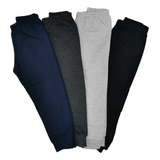 Kit 04 Un Calça Moleton Infantil Masculina Flanelada Punho