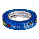 Kit 04 Un Fita Crepe Azul Blue Tape 24mmx50m Scotch 3m