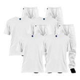 Kit 04 Uniforme Padeiro Calça Brim Camiseta Malha Fria