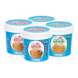 Kit 04x Manicrem Pasta De Amendoim Cremosa E Crocante 1kg