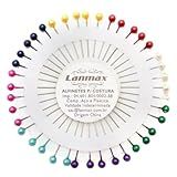 Kit 05 Alfinete De Costura Artesanato Cabeça De Pérolas Coloridas Em Disco AC40