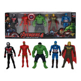 Kit 05 Bonecos Vingadores Avengers 15 Cm Articulados Luz