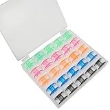 Kit 05 Caixa Organizador Box Estojo Plástico Com 25 Bobinas Altas Coloridas Para Maquina De Costura Domestica Reta