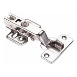 Kit 05 Dobradiças Inox Reta Amortecedor 35mm Para Armários