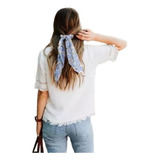 Kit 05 Laço Longo De Cabelo Scrunchie Rabicó Tipo Lenço Moda