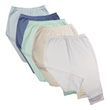 Kit 05 Mijão calça Bebê Pé Reversível Malha 100 Algodão