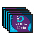 Kit 05 Moldura Preta 30x40 Com