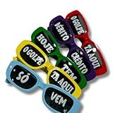 Kit 05 Óculos Escuros Vintage Retrô Com Frases Para Festa Balada Colorido