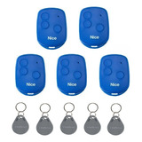 Kit 05 Pcs Controle Nice Linear Hcs 3 Bot 5 Un Th 1000 Mf