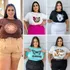 Kit 05 T Shirt Estampada Blusa Feminina Camiseta Plus Size
