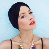 Kit 05 Turbante Touca Indiano Feminino Moda Preto Promoção
