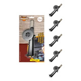 Kit 05 Un Acendedor Soprador Churrasqueira Carvão Lareira