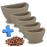 KIT 05 VASOS DE PAREDE POLIETILENO DECORATIVOS P-PLANTAS E JARDINS -Bege-