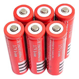 Kit 06 Baterias 18650 3 7v 6800mah Recarregável Lanterna Led