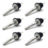 Kit 06 Bico Dosador Inox Biqueira Bar Barman Bebidas Tequila
