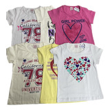 Kit 06 Camisetas Blusa Feminina Infantil/juvenil 2 Ao 14