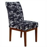 Kit 06 Capa Para Cadeira De Jantar Black Flower Exclusiva