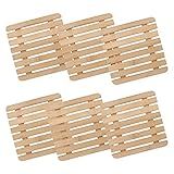 Kit 06 Descanso De Panela E Travessa Suporte Apoio Quadrado Em Bambu 17 Cm Mesa Posta Servir