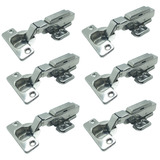 Kit 06 Dobradiças Curva Inox Amortecedor Click Armários