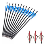 Kit 06 Flechas Seta 16 Para Besta Balestra Fibra Carbono