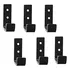 Kit 06 Ganchos Parede Cabide Multiuso Estilo Industrial Cor Preto