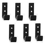 Kit 06 Ganchos Parede Cabide Multiuso Estilo Industrial Cor Preto