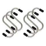 Kit 06 Ganchos S Aço Inox Utensílios Cozinha Suporte Barra