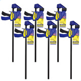 Kit 06 Grampo Rápido Marceneiro Irwin Quick grip 12 30cm