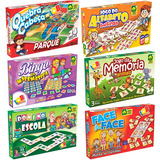 Kit 06 Jogos Educativos Pedagógico Infantil Alfabeto Memória