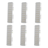 Kit 06 Lâmpadas Luminária Luz Emergência 30 Leds Bivolt Avcb