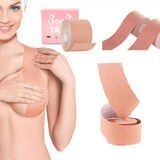 Kit 06 Levanta Seios Adesivo Fita Bege Boob Tape Sutiã 5mts