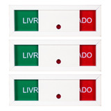 Kit 06 Placa Sinalização Porta Livre Ocupado Sala Reunião
