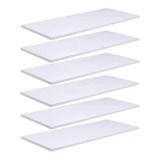 Kit 06 Prateleiras 50x15 Branco Mdf Quarto Sala Decoração