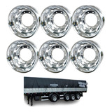 Kit 06 Rodas De Aluminio Pol  Interno P carreta 22 5 X 8 25