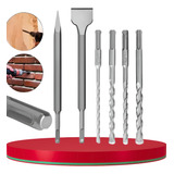 Kit 06 Sds Plus P Bosch Makita Ponteiro Talhadeiras Brocas