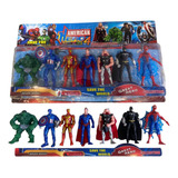 Kit 07 Bonecos Vingadores 15cm C led Articulado Promoção