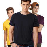 Kit 07 Camisetas Masculinas Blusa Camisa Slim Fit Lisa Basic