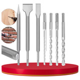 Kit 07 Sds Plus P Bosch Makita Ponteiro Talhadeiras Brocas