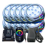 Kit 08 Led 9w 80mm Rgb Piscina Comando Fonte Rosca 1 2